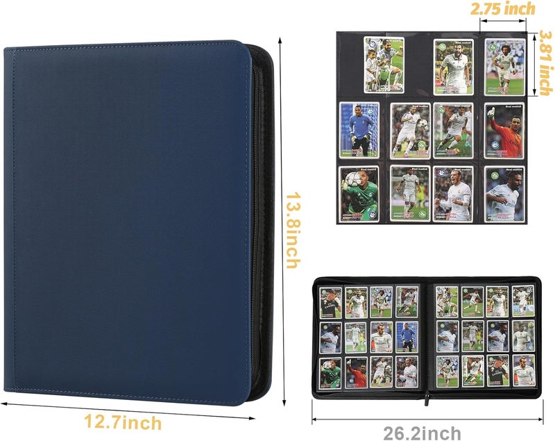 GERMUN Trading Card Binder 12 Pocket, 720 Pockets Card Binders, Card Collection Binder, Card Album Folder for MTG, TCG, Sports Cards, Game Cards (Dark Blue) - Image 2